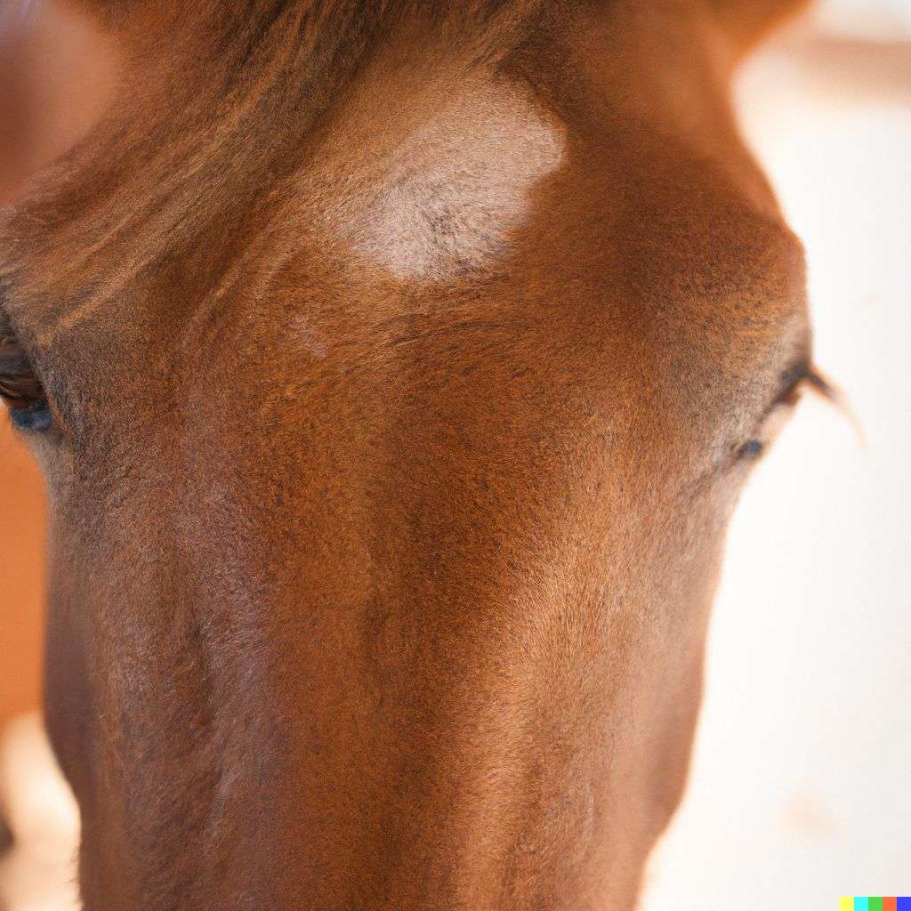 a horse, photograph taken with a macro lens, 50mm
